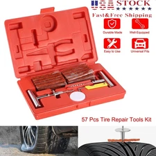 57Pcs Tire Repair Kit Heavy Duty Tire Plug Kit for Car Motorcycle Truck RV ATV