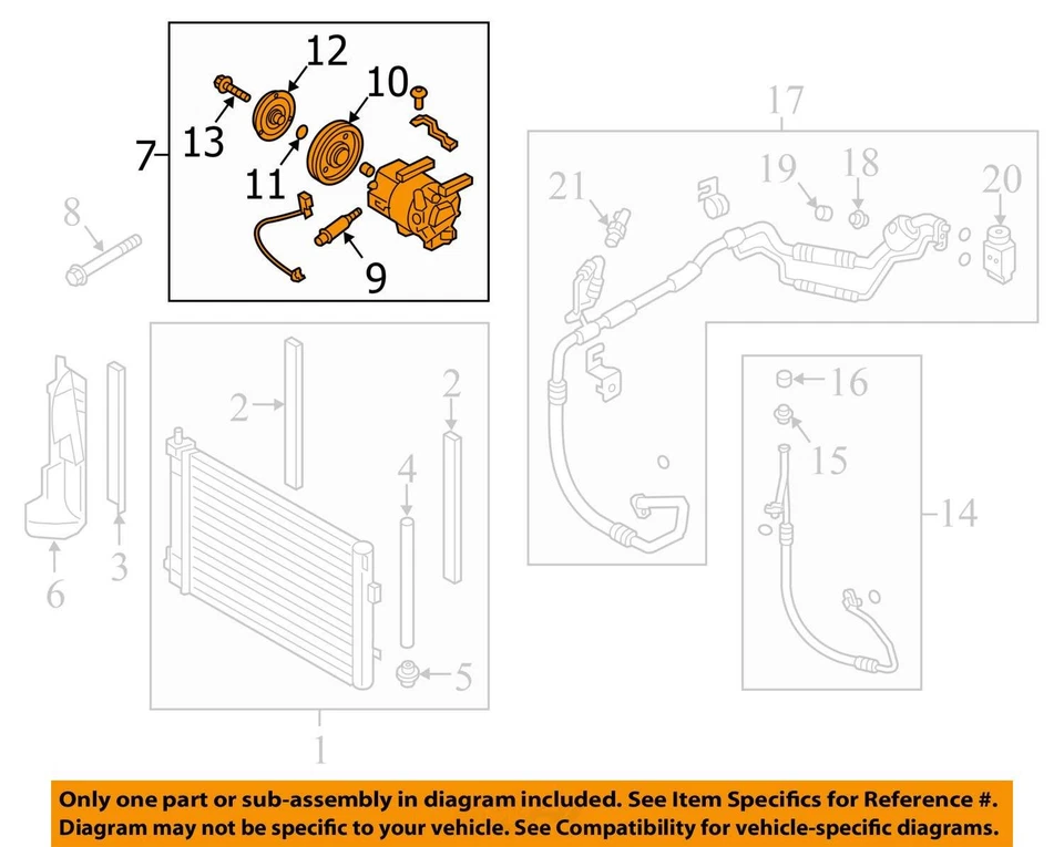 AC Compressor Korea Built VIN K 1st Digit Fits 14-18 FORTE 10296153 - Image 4 of 4