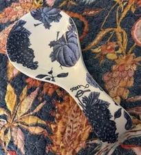 Old East Main Co. Ceramic Spoon Rest Blue White Pumpkin Fall New