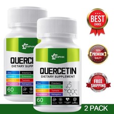 2Pack Quercetin 1000mg, Zinc, Vitamin C, Vitamin D, Magnesium Supplement
