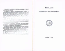 #1259-C1 First Day Ceremony Program 5c Fine Arts Stamp w/FDC