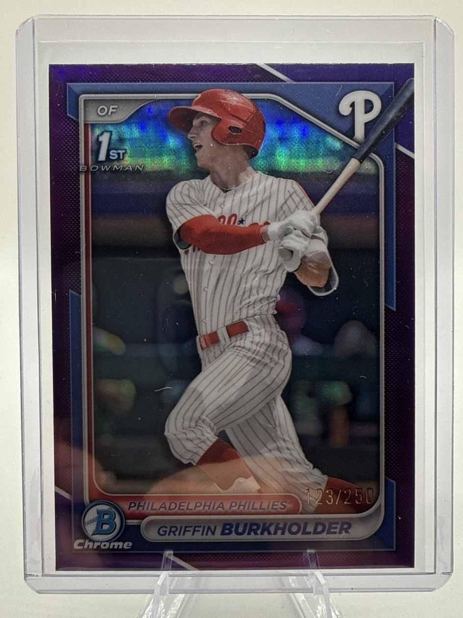 2024 Bowman #BDC-60 Griffin Burkholder Chrome Purple Refractor 1st Bowman /250
