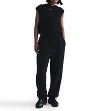Nike Embossed Oversized High Rise Sweatpants Black Womens Size Medium HV2779-010