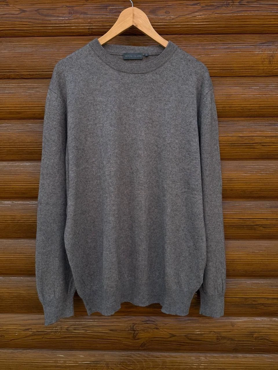 Royal Class Luxury Silk Cashmere Sweater Size XL 56 Grey Soft Knit