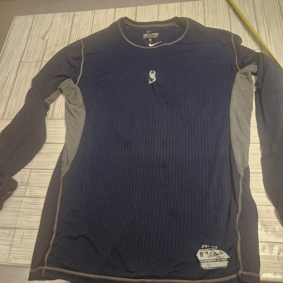 Seattle Mariners Shirt Mens XL Navy Gray MLB Baseball Nike