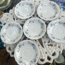 5 Saucers Blue Garland Traditions Fine China For Johann Haviland 6.25”