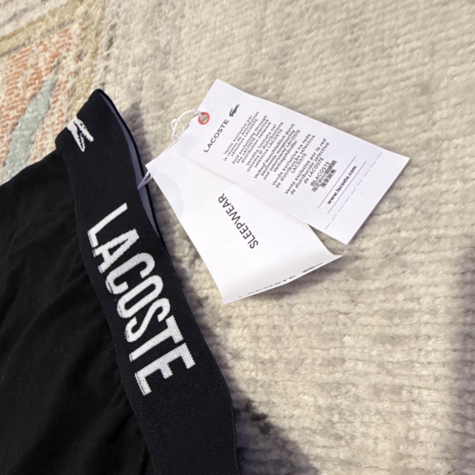 Lacoste Men's XXL Black Modal Pajama Pants Elastic Waist Lightweight Knit thumbnail 5