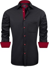 Men's Casual Long Sleeve Stretch Dress Shirt Wrinkle Free Regular Fit Button Dow