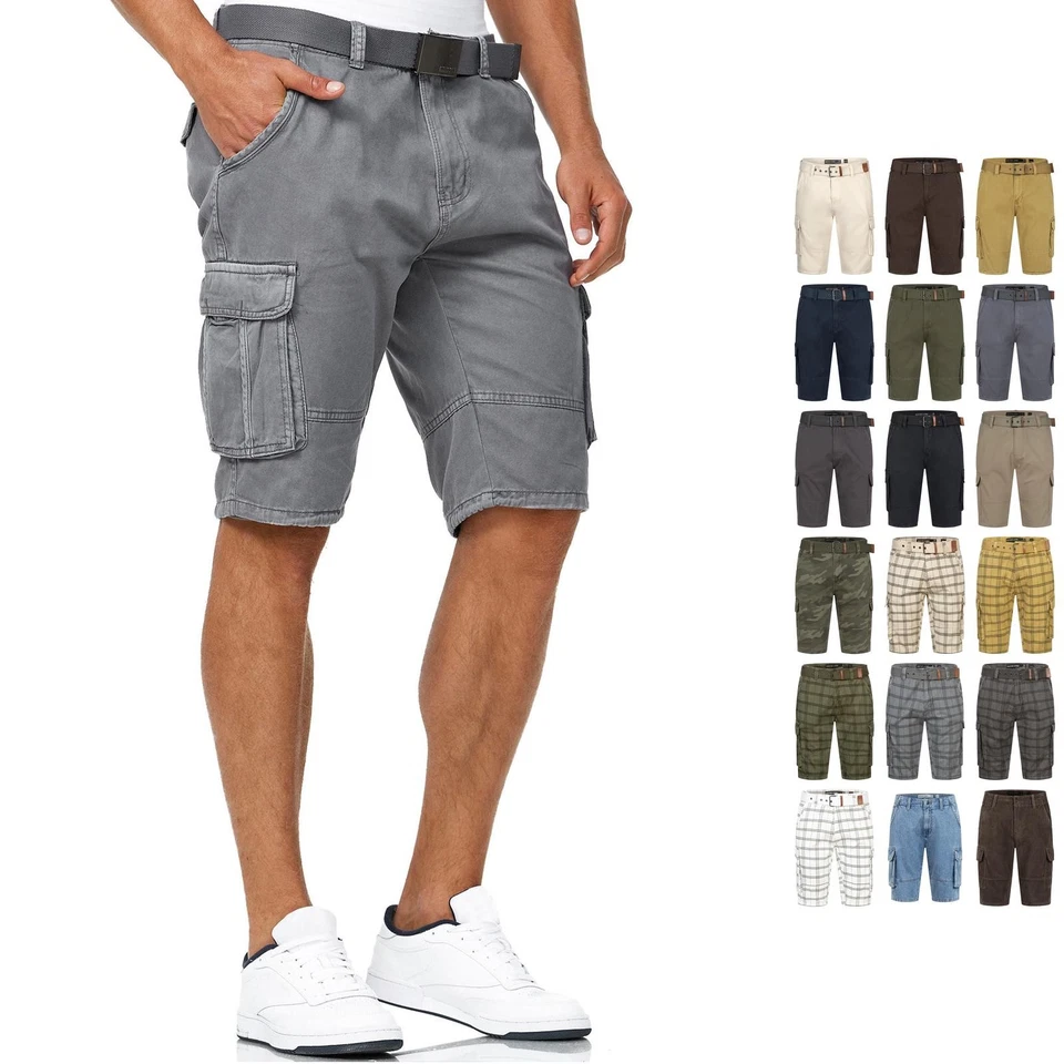 Indicode Homme short cargo Monroe-bermuda pantalon court coton été 6 poches - Photo 1/1