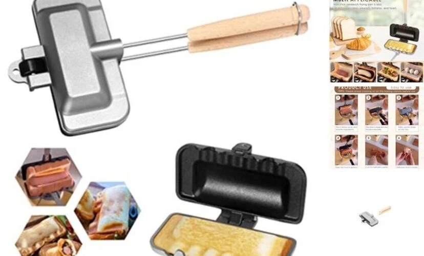 Hot Hot Dog Toaster, Double-Sided Sandwich Baking Pan, Double Sandwich Maker