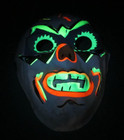 EARLY VINTAGE HALLOWEEN MASK CARTOON SKULL GLOWS IN THE DARK THIN PLASTIC — photo 3