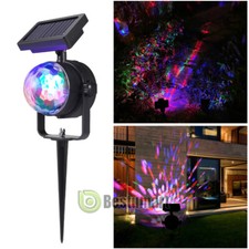 Solar Colorful Rotating LED Projector Lights Outdoor Garden Lawn Lamp Bulb Light