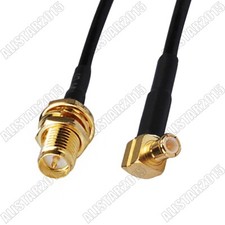 RP-SMA Female  Male Pin  Bulkhead to MCX Male RA Pigtail Cable RG174 Wifi 15cm