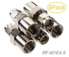 5-Pack FME Male to SMA Male 50-ohm Coax Antenna Adapters, Cablesonline RF-M1E4-5