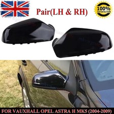 Pair For Vauxhall Astra H Mk5 2004-2009 Door Wing Mirror Cover Case Gloss Black