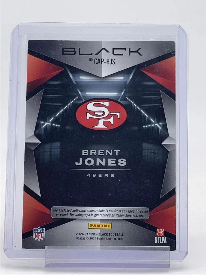 BRENT JONES 2024 PANINI BLACK CAPSTONES PATCH AUTOGRAPH GOLD AUTO 02/10 - Изображение 2 из 2