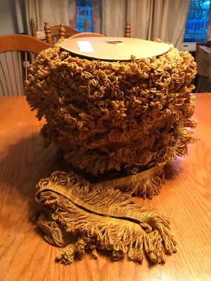 Approx 144 Yards Conso 2 1/2'' Cotton Knitted Loop Edge Trim Gold Variegated NOS