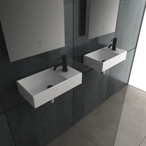 Alpenberger Hänge Waschbecken Keramik Handwaschbecken Klein Gäste WC Badezimmer - Bild 4 von 12