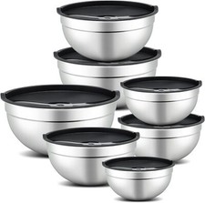 7 Piece Mixing Bowl Set Mixing Bowls with Lid Stainless Steel Mixing Bowls