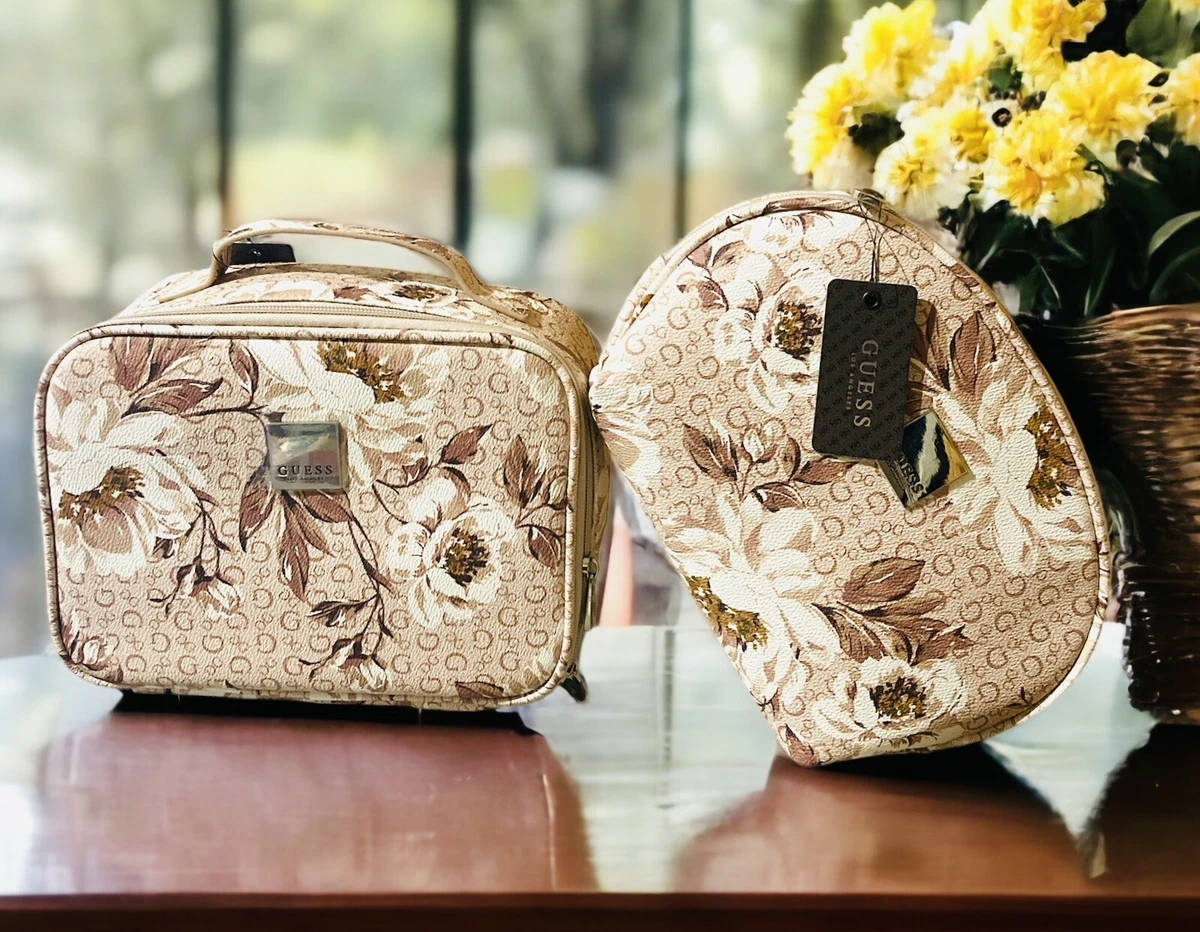 Guess los Angeles Cosmetic Bags Makeup Case Travel Floral