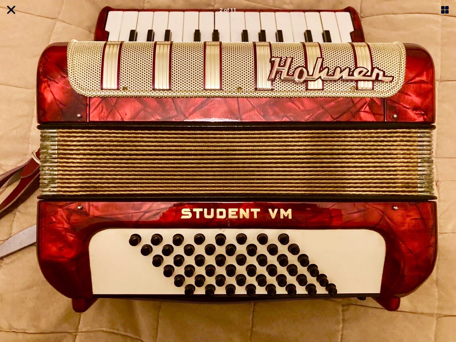 Hohner Student VM 48 Bass Red Piano Accordion with Hard Case eBay
