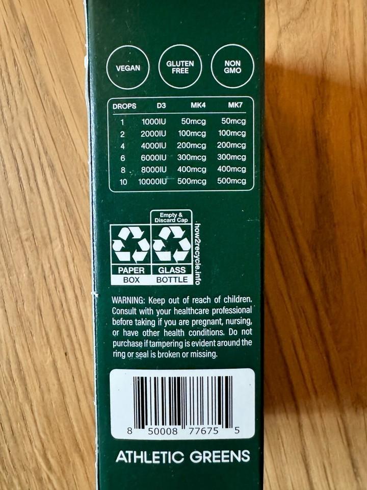 AG1 Vitamin d3+k2 Liquid Dietary Supplement (30 mL 600 servings) eBay