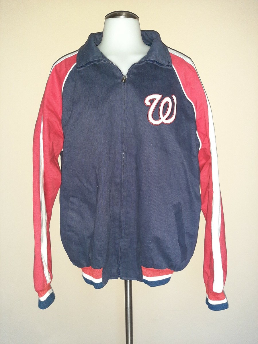 Washington Nationals Jacket Men Medium Zip-Up Canvas G-lll Sports