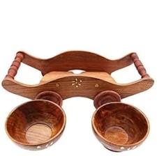 Handmade Wooden Bowl Perfect For Nuts Candy Appetizer Snacks Round Brown