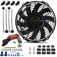 9-10 INCH ELECTRIC TRANSMISSION COOLER FAN 180'F FIN PROBE THERMOSTAT SWITCH KIT