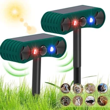 2×Solar Wireless Motion Sensor Alarm 13 Sound Detector 130db Loud Noise Outdoor