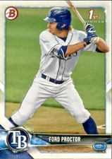 LOT OF 20 2018 BOWMAN DRAFT 1ST BASE PAPER PROSPECT BD105 FORD PROCTOR RAYS