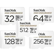 SanDisk 32GB 64GB 128GB 256GB 512GB High Endurance microSDXC SDHC Card w/ada LOT