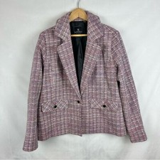 BAGATELLE Pink Boucle Textured Tweed Blazer Sz Lg