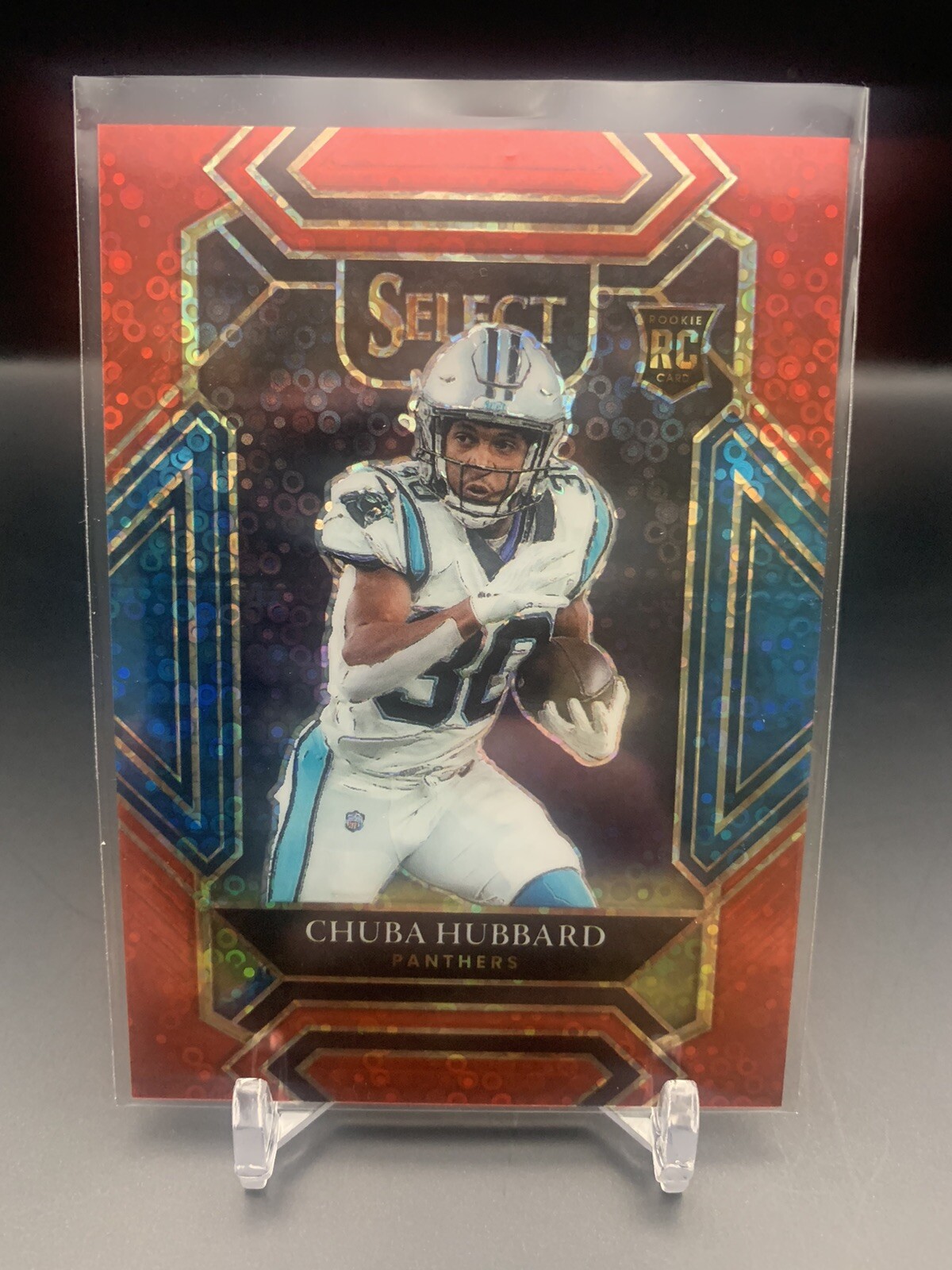 2021 Select Chuba Hubbard Club Level No.276 Disco Red Prizm /49 Panthers