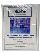 The Pallazzo Da Mula Vince Canals Inspired by Claude Monet Counted Cross Stitch