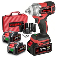 Brushless 1/2" Cordless Impact Wrench High Power Driver With Li-ion Battery