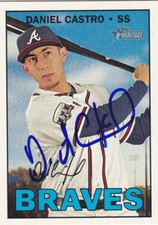 DANIEL CASTRO ATLANTA BRAVES SIGNED 2016 TOPPS HERITAGE CARD COLORADO ROCKIES