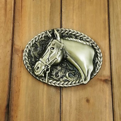 Bronze Horse Head Buckle Belt Dressage Horse Head Belt Buckle Bronze main image 3