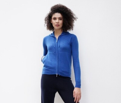 Cashmere Maglia Donna Con Zip Womens Cashmere Zip-Up Hoodie