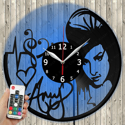 LED Clock Amy Winehouse LED Light Vinyl Record Wall Clock LED Wall Clock 2843