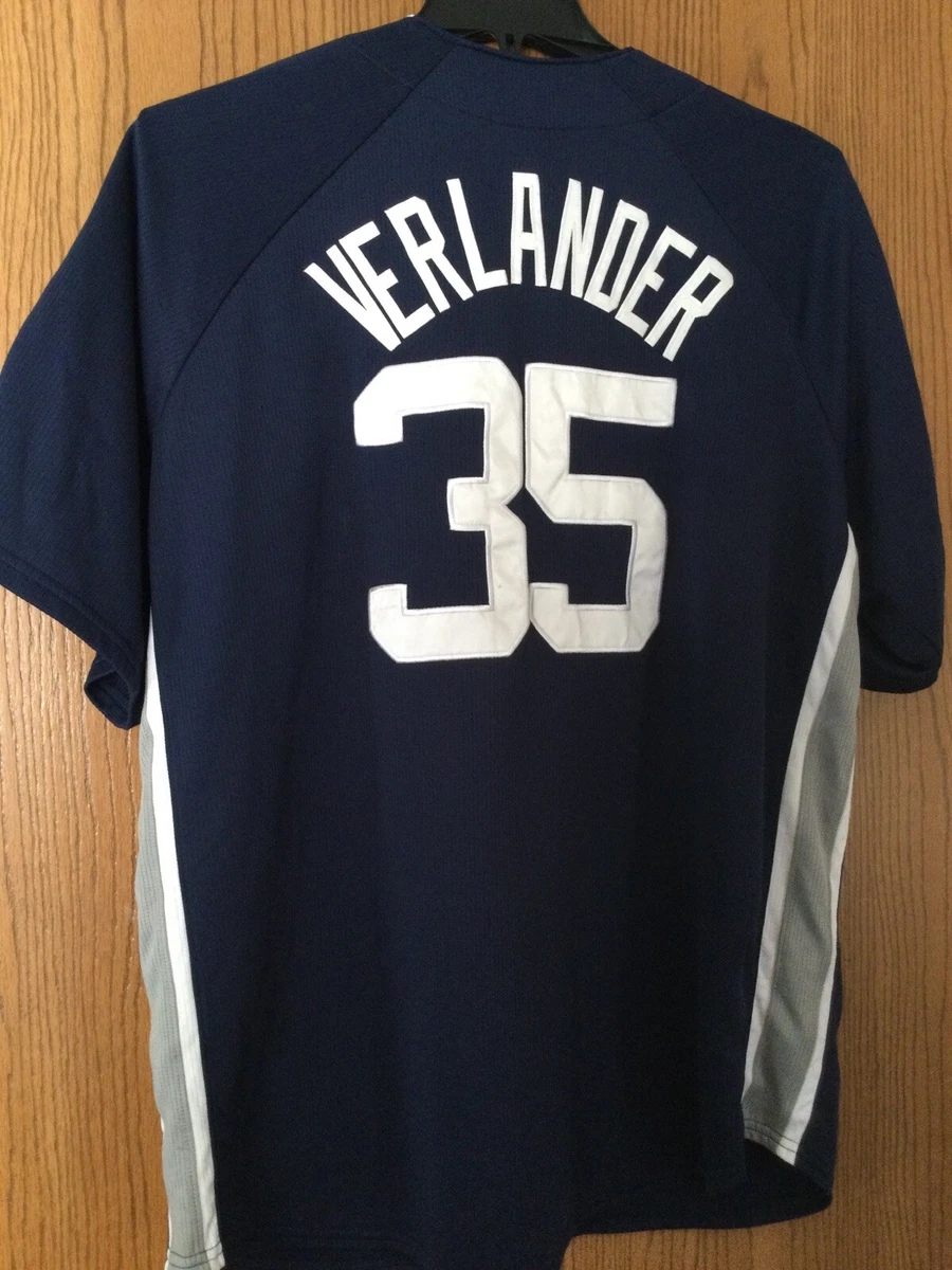 Justin Verlander - #35 - Detroit Tigers Jersey - Button Up - XL - Blue &  White.