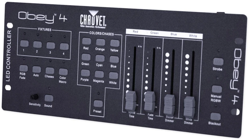 Chauvet Obey 4 Compact DMX-512 LED Wash Light Controller w/3 or 4 Channel Mode - Image 2 of 4