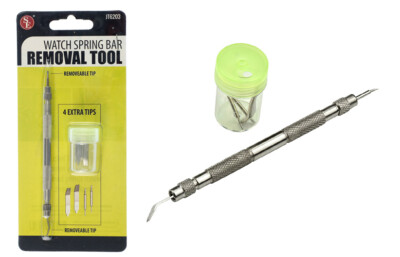 New 7pc Watch Band Spring Bar Link Pin Remover Repair Tool + 4 Extra Pins 