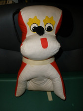 Vintage Made in Japan Dog Plush 8"x11"x5" EUC Red White P81