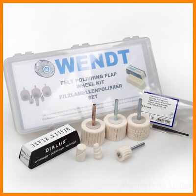 G-Wendt Polierset Filz Polierkörper Polierpaste Lamellenpolierer Hochglanz