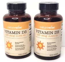 Naturewise Vitamin D3 5000 IU Softgels 720 tabs  Exp. 7/27 Pack of 2