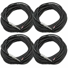 4 SEISMIC AUDIO 50' Raw Wire-1/4" PA/DJ SPEAKER CABLES