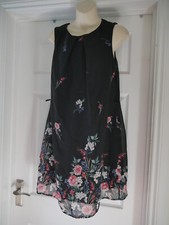 Floral Chiffon Dress Size 12 Summer Holiday Evening Party Lined Primark Classic