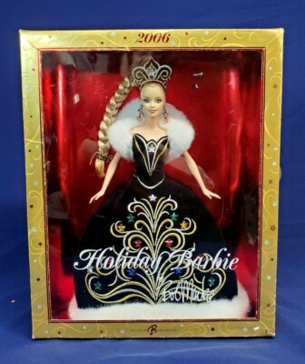 Vintage Mattel 2006 HOLIDAY BARBIE Doll by Bob Mackie BLACK GOWN #J0949 MIB 