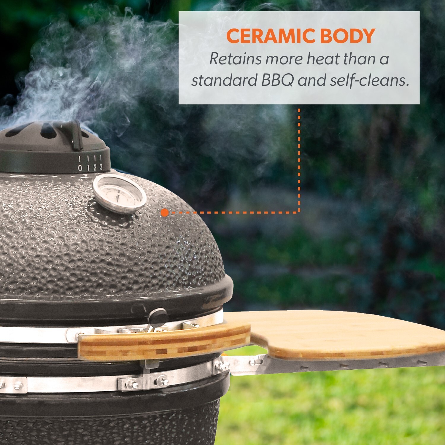 Boss Grill The Egg XL 22 Inch Ceramic Kamado Style Charcoal Egg BBQ